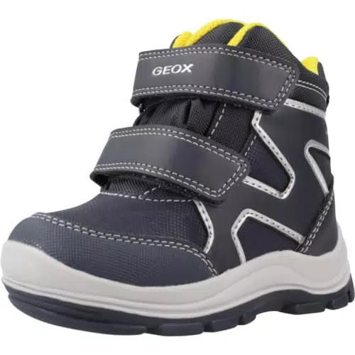 Geox B FLANFIL Boy B ABX Ankle Boot, Navy/Yellow