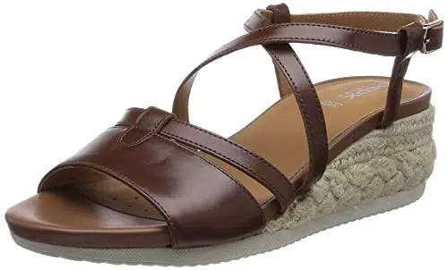 Geox Damen D Ischia Corda Sandalen, Schwarz