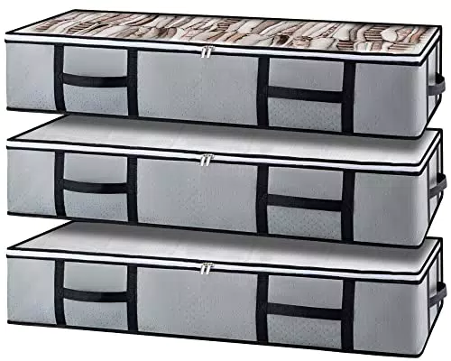 GoMaihe Unterbettkommode Aufbewahrungsbox mit Deckel und Reißverschluss