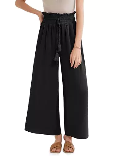 Grace Karin Damen Palazzo Hose Hohe Taille mit Taschen