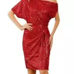 Grace Karin Pailletten Cocktailkleid Ein-Schulter Bodycon Kleid CL2463A23
