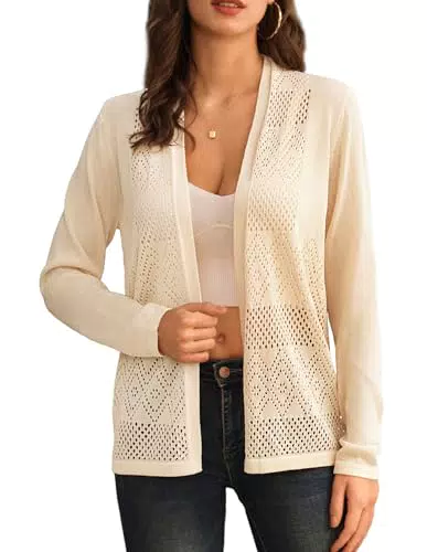 GRACE KARIN Offene Front Lange Strickjacke Veganer Pullover für Frauen