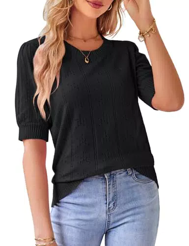 GRACE KARIN Strickpullover mit rundem Ausschnitt - Elegantes Oberteil CL692-1