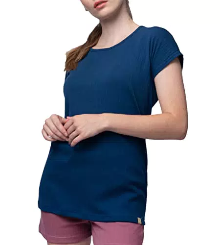 greenjama Damen T-Shirt aus Derby-Rib, GOTS-zertifiziertes Pyjamaoberteil
