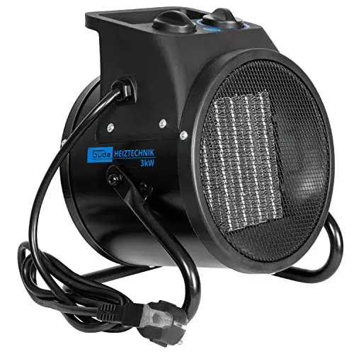 Güde Elektroheizer GEH 3000 P – 3000 W, 2 Heizstufen, Ventilatorfunktion, Thermostat