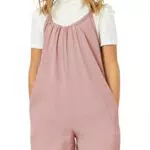Haloumoning Jumpsuit Mädchen Sommer Overall Spaghettiträger Ärmellos