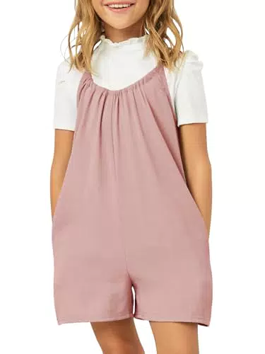 Haloumoning Jumpsuit Mädchen Sommer Overall Spaghettiträger Ärmellos