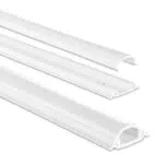 Hama Kabelkanal für 2 Kabel, halbrunde PVC Kabelabdeckung mit 3M Klebestreifen