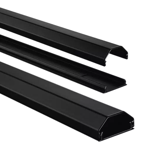 Hama Kabelkanal aus Aluminium – robuste Metall Kabelabdeckung für 5 Kabel