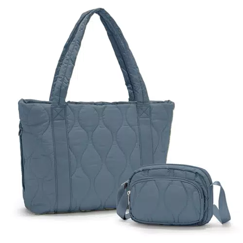 Aesthetic Handtasche Damen Shopper - Große Canvas Laptoptasche für Büro und Freizeit