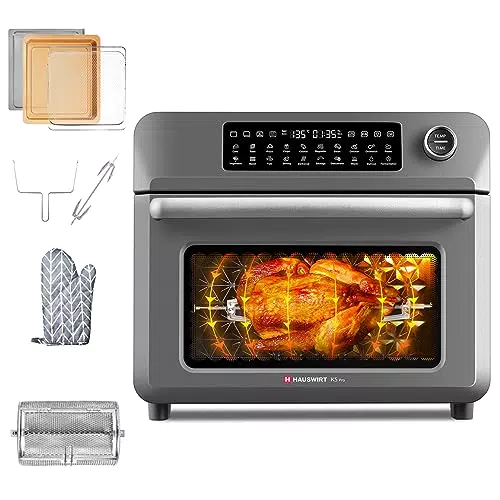 HAUSWIRT Minibackofen 20-in-1 mit Umluft und LCD-Touchscreen, 1600W