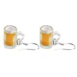 Holibanna Bier Becher Ohrringe – Lustige Miniatur Schmuck für Bier Liebhaber