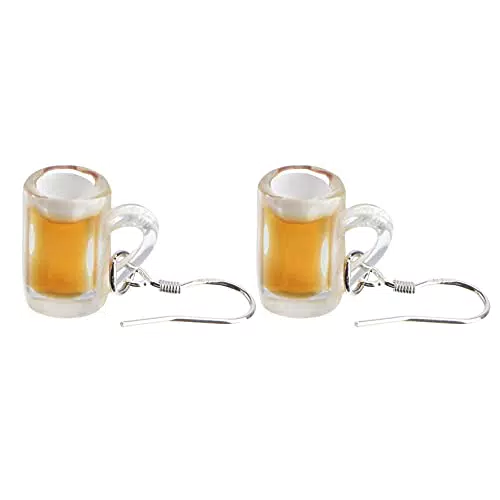 Holibanna Bier Becher Ohrringe – Lustige Miniatur Schmuck für Bier Liebhaber