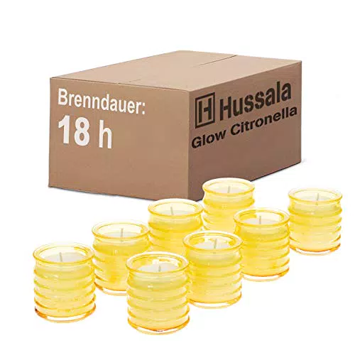 Hussala Glow Citronella Outdoorkerze - Brennzeit 18 Stunden
