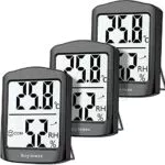 Hygrometer hoyiours 3 Stück Digital Hygrometer Innen Mini Digital Thermometer Hygrometer mit Smiley-Indikator