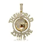 ICEDIAMOND Pride-Anhänger mit 24-Zoll-Seilkette, 14-karätig vergoldeter Charm-Schmuck