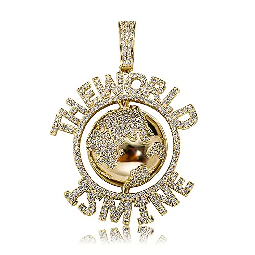 ICEDIAMOND Pride-Anhänger mit 24-Zoll-Seilkette, 14-karätig vergoldeter Charm-Schmuck