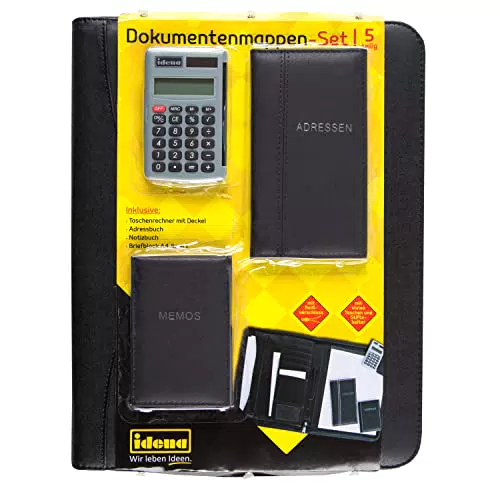 Idena Dokumentenmappen-Set DIN A4 mit Block, Adressbuch und Notizbuch