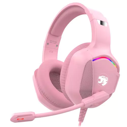 Gaming Headset mit Mikrofon für PC, Xbox, PlayStation, Switch - Stereo Surround Sound mit Noise Cancelling und RGB Licht