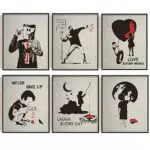INFUNLY Banksy Wandkunst Set - Inspirierende Zitate für Schlafzimmer und Wohnzimmer