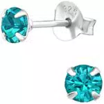 JAYARE Ohrringe Mädchen rund 925 Sterling Silber 5 mm Glitzer Kristall Kinder Ohrstecker Mädchenohrstecker Kinderohrringe