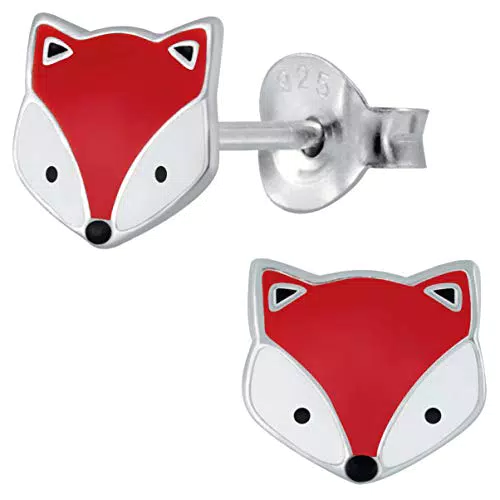 JAYARE Fuchs Ohrstecker aus 925 Sterling Silber für Mädchen