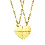 JewelryWe Pärchen Halskette mit Herz Puzzle Anhänger aus Edelstahl für Freunde