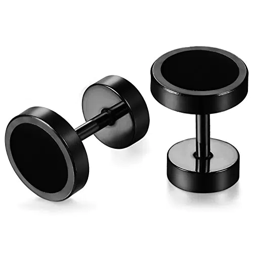JewelryWe Herren Ohrringe Edelstahl Fake Plug Ohrclips Tunnel Piercing