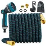 JUNEBOW Gartenschlauch 30m flexibel mit 10-Funktionen-Sprühkopf und 3-Lagigem Latexkern