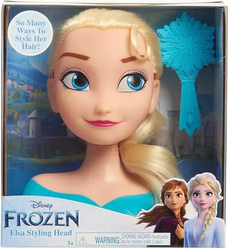 Just Play Frisierkopf ELSA Mini mit Haarbürste für Styling-Spaß ab 3 Jahren