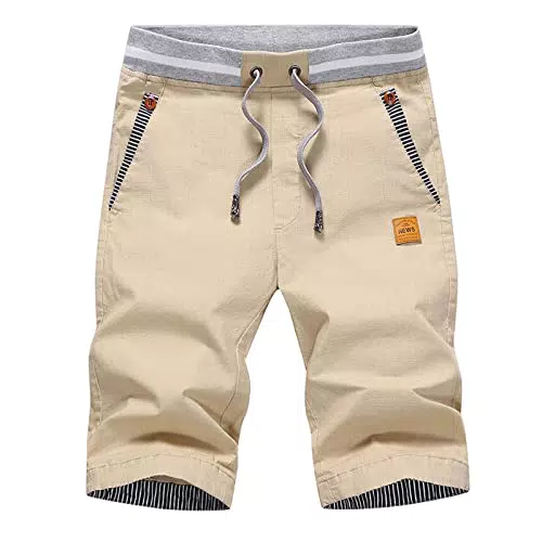 JustSun Herren Chino Shorts aus Baumwolle mit Tunnelzug für den Sommer