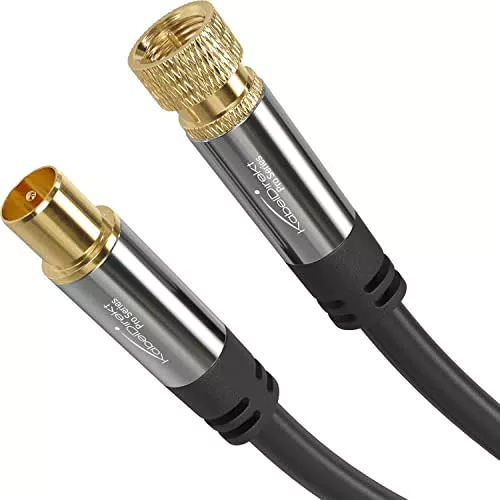 KabelDirekt SAT Kabel mit bruchfestem Metallstecker für TV und Radio
