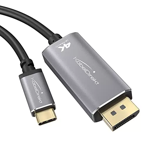 KabelDirekt USB C auf DisplayPort Adapter – 4K Video, 60 Hz, 2 m