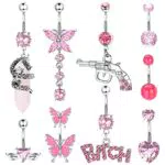Kakonia Bauchnabelpiercing mit Herz-Schmetterling Design für Damen