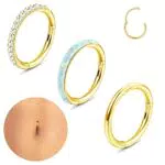 Kakonia Bauchnabelpiercing und Nasenpiercing Ring aus Edelstahl für Damen