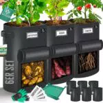 KESSER® Kartoffel-Pflanzsack mit Fenster und Griffen – Waschbares Pflanzgefäß