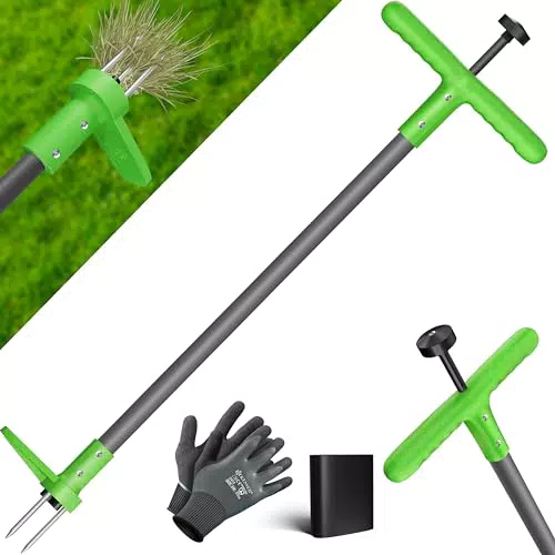 KESSER® Unkrautstecher mit T-Griff und Fußpedal – Effizientes Gartenwerkzeug