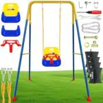 KIDIZ® Babyschaukel 3-in-1 Indoor & Outdoor mit höhenverstellbarem Gestell