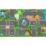 Kids Globe Spielteppich mit Straßen und LED-Ampeln, rutschfest
