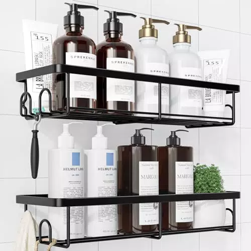 Kitsure Duschablage ohne Bohren – Rostfreier Badezimmer Organizer aus Edelstahl