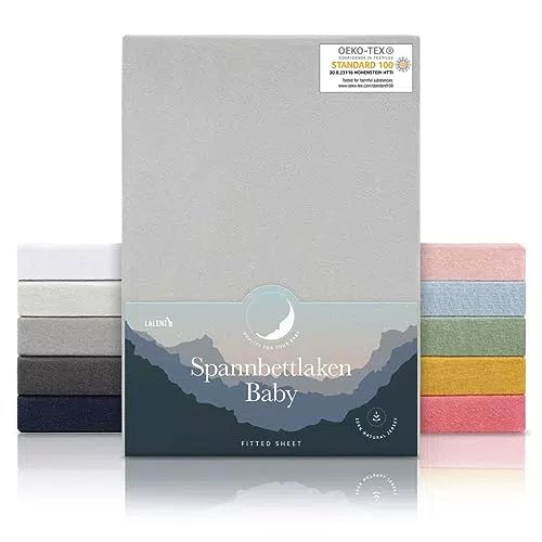 Laleni Basic Spannbettlaken für Babybett Kinderbett - Atmungsaktives Spannbetttuch aus 100% Baumwolle
