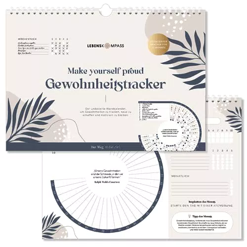 Lebenskompass® Habit Tracker - Undatierter Wandkalender für Gewohnheiten
