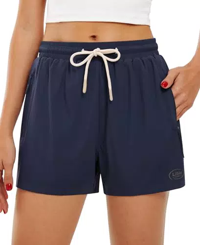 Libin Damen Sport Shorts 2 in 1 - Atmungsaktive Lauf- und Fitnesshosen