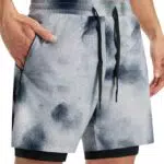 Libin Herren 2 in 1 Laufshorts mit Reißverschlusstasche für Sport und Fitness