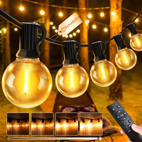 Lichterkette LED Außen IP44 - Wetterfeste Gartenbeleuchtung mit Fernbedienung
