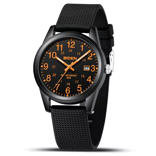 LN LENQIN Herren Uhr Männer Analog Quarz 30M wasserdichte Armbanduhren Herren mit Datum Mode Casual Designer Uhr für Herren Silicone Band