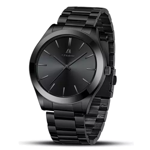 LN LENQIN Herren Edelstahl Armbanduhr wasserdicht analoge Quarz-Uhr für Männer