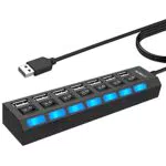 LOBKIN USB Hub - Tragbarer USB 2.0 Hub mit LED-Netzschaltern für Laptop und PC