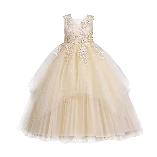 LOLANTA Prinzessin Kleid für Mädchen, festliches Blumensmädchenkleid aus Satin und Tüll