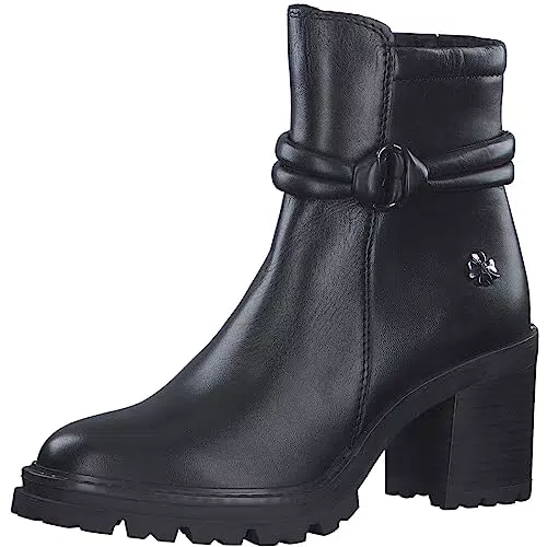 Marco Tozzi Damen Stiefeletten mit Absatz aus Leder Blockabsatz